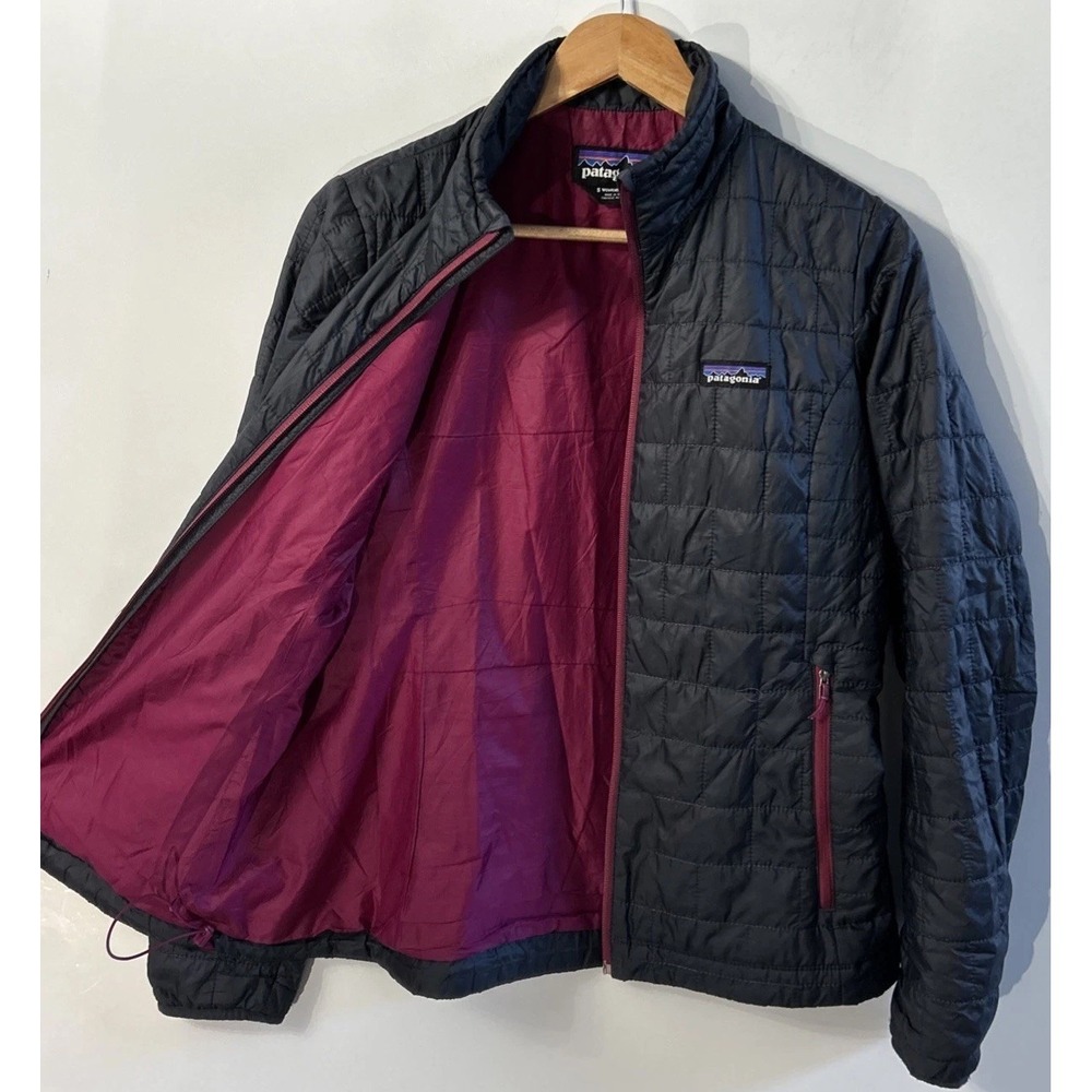 Patagonia Women's Nano Puff Black Full Zip Quilted Jacket Primaloft Small 84217